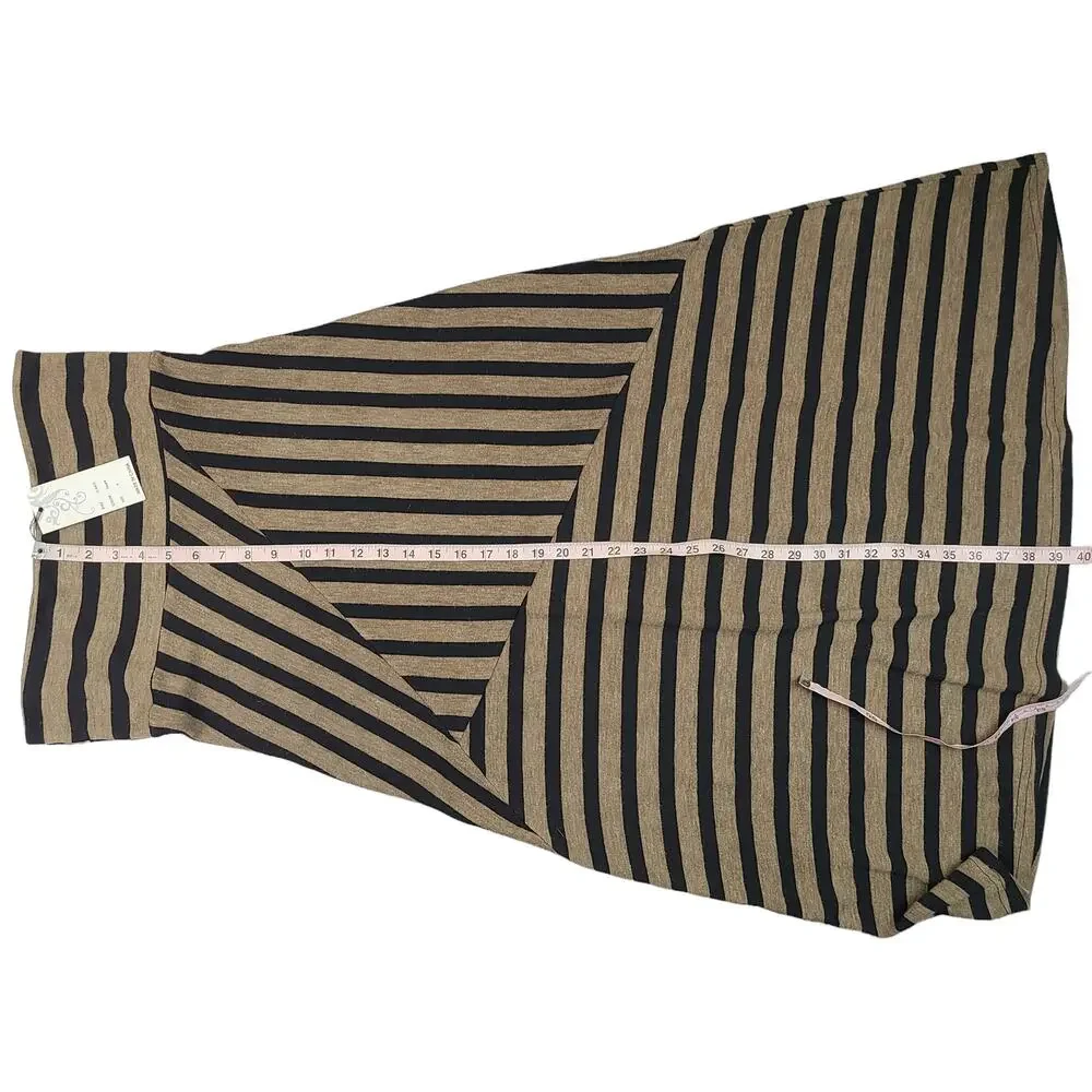 Zashi Maxi Skirt Striped Brown Black Size Small Boho Y2K